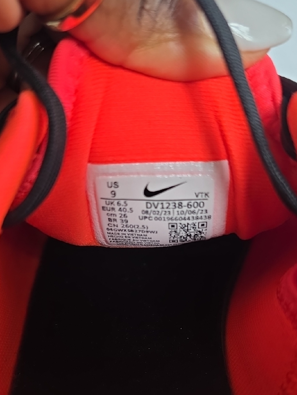 Nike Womens Motiva Walking Comfort Shoes – Vibrant Crimson Orange/Purple Knit 9 - Picture 10 of 11